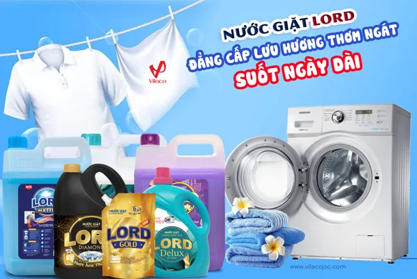 Bộ sản phẩm nước giặt xả Lord thơm lâu - Sạch đến bất ngờ