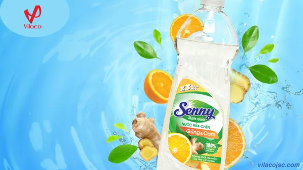Bếp sạch an toàn mẹ trọn an tâm vì đã có nước rửa chén Senny Gừng Cam đậm đặc X3