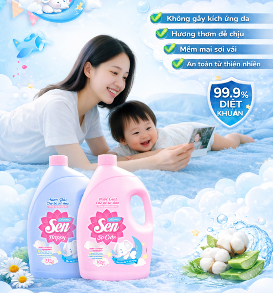Nước Giặt Sen Cho Trẻ Sơ Sinh – An Toàn Cho Làn Da Nhạy Cảm