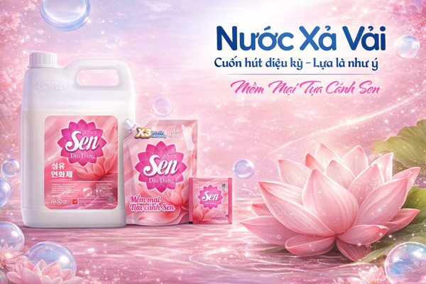 Nước Xả Vải Sen Dịu Dàng 3kg – Hương Nước Hoa Dịu Nhẹ, Thơm Lâu, An Toàn Cho Da Nhạy Cảm