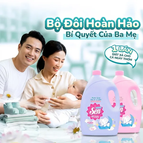 Lựa Chọn Dịu Nhẹ, An Toàn Cho Làn Da Non Nớt Của Bé | Nước Giặt Cho Bé Sơ Sinh Sen