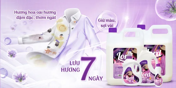 Nước Xả Vải Lord Hương Đam Mê Tinh Dầu Hoa Oải Hương Lavender Pháp – Lưu Hương Quyến Rũ, Mềm Mại Từng Sợi Vải