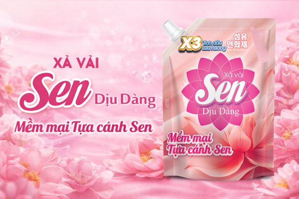 Nước Xả Làm Mềm Vải Sen Dịu Dàng – Bí Quyết Giữ Quần Áo Mềm Mại, Thơm Lâu Mỗi Ngày