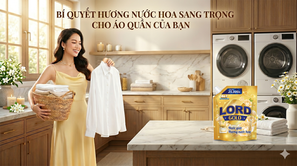 Nước Giặt Lord Gold Hương Nước Hoa – Giải Pháp Giặt Giũ Sạch Thơm Được Nhiều Gia Đình Yêu Thích