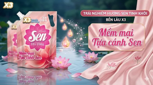 Nước Xả Làm Mềm Vải Sen Dịu Dàng – Giải Pháp Giữ Quần Áo Mềm Mại, Thơm Lâu