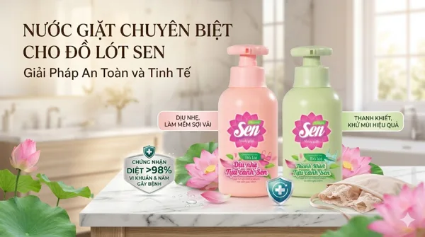 Nước Giặt Chuyên Biệt Cho Đồ Lót Sen – Bí Quyết Giữ Đồ Lót Sạch Khuẩn, Mềm Mại Và Thơm Mát Mỗi Ngày