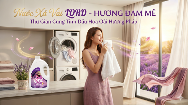 Nước Xả Vải Lord Tinh Dầu Hoa Oải Hương Lavender Pháp – Bí Quyết Cho Quần Áo Thơm Lâu, Mềm Mại