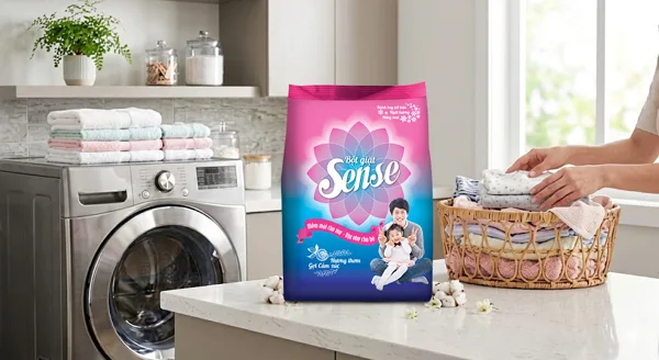 Quần áo sạch thơm mỗi ngày cùng bột giặt Sense – Chạm nhẹ cảm xúc từ hương thơm ngọt ngào