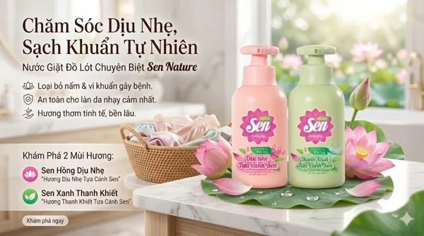 Nước Giặt Chuyên Biệt Cho Đồ Lót Sen – Giải Pháp Làm Sạch Dịu Nhẹ, Bảo Vệ Vải Và Chăm Sóc Vùng Da Nhạy Cảm