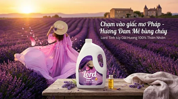 Nước Xả Vải Lord Hương Đam Mê Tinh Dầu Hoa Oải Hương Lavender Pháp – Lưu Hương Quyến Rũ, Chăm Sóc Quần Áo Mềm Mại