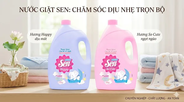 Review Nước Giặt Cho Bé Sơ Sinh Sen: Vì Sao Mẹ Bỉm Tin Dùng Cho Bé Yêu?