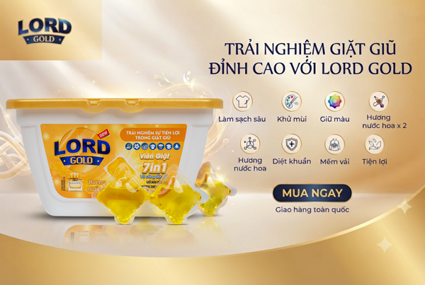 Viên Giặt Lord Gold Hương Nước Hoa – Xu Hướng Giặt Giũ Hiện Đại Cho Gia Đình Việt