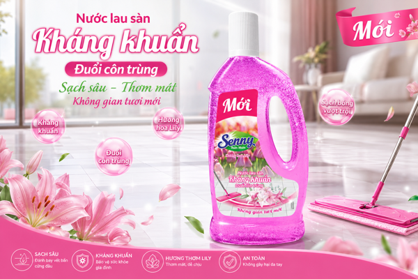 Trải Nghiệm Nước Lau Sàn Senny Hương Hoa Lily – Hương Thơm Thanh Lịch, Làm Sạch Hiệu Quả