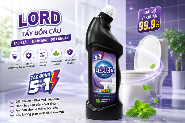 Tẩy Bồn Cầu Lord Hương Thơm Ngát: Bí Quyết Giữ Nhà Tắm Sạch Bóng, Ngát Hương