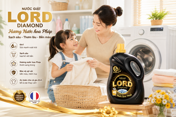 Nước Giặt Lord Diamond Hương Nước Hoa Pháp: Đẳng Cấp Sạch Thơm, Lưu Hương Quý Phái