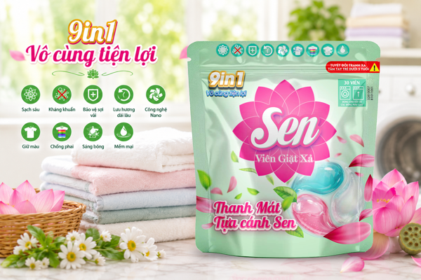 Đột Phá Mới Với Viên Giặt Xả Sen Thanh Mát Tựa Cánh Sen: Chăm Sóc Áo Quần Toàn Diện