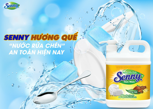 Senny cinnamon dishwashing liquid cleans safely and gently on hands