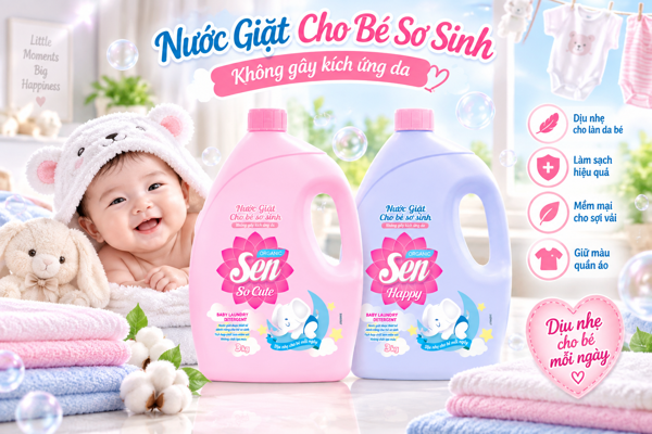 Chọn Nước Giặt Cho Bé Sơ Sinh: Vì Sao Mẹ Bỉm Quan Tâm Sen Baby?
