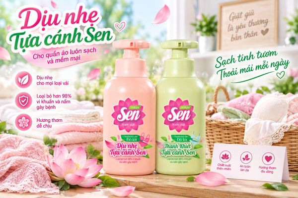 Nước Giặt Đồ Lót Sen Nature – Dịu Nhẹ, Sạch Sâu, Chăm Sóc Quần Áo Mặc Sát Da