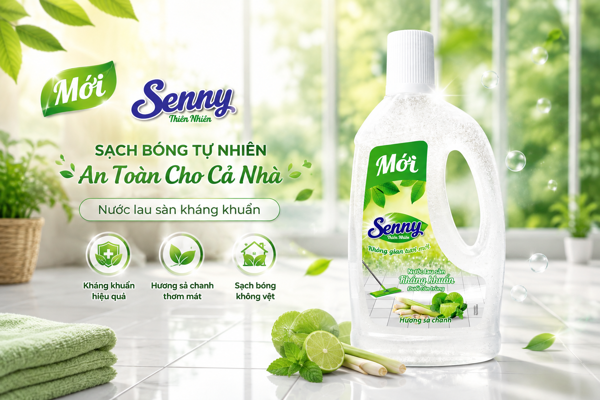 Nước Lau Sàn Senny Hương Sả Chanh – Kháng Khuẩn, Hương Thơm Tươi Mát Cho Không Gian Sống