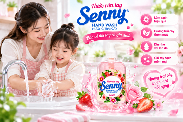 Nước Rửa Tay Senny Hương Trái Cây – Làm Sạch Đôi Tay, Thơm Mát Mỗi Ngày