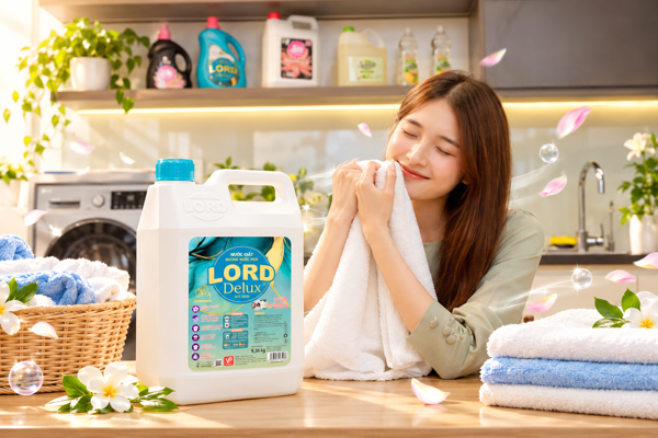 Nước Giặt LORD Delux Hương Nước Hoa – Đánh Thức Hương Thơm, Nâng Tầm Chăm Sóc Quần Áo