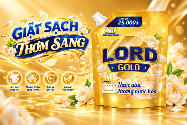 Bí quyết giặt quần áo sạch thơm lâu với nước giặt Lord Gold hương nước hoa