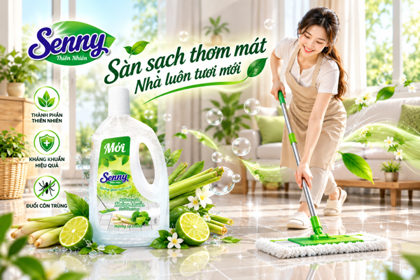 Chọn Nước Lau Sàn An Toàn Hiện Nay: Khám Phá Senny Thiên Nhiên Hương Sả Chanh