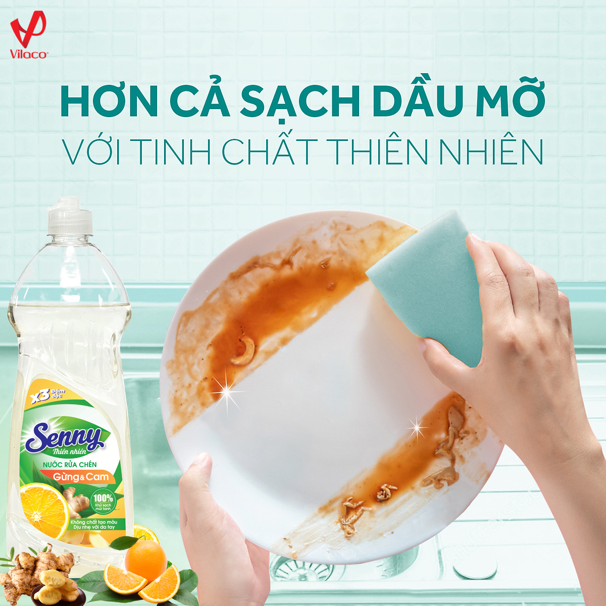 Nước rửa chén Senny gừng & cam