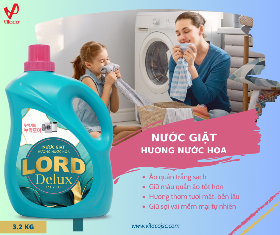  Nước giặt Lord Delux hương nước hoa 3.2 KG