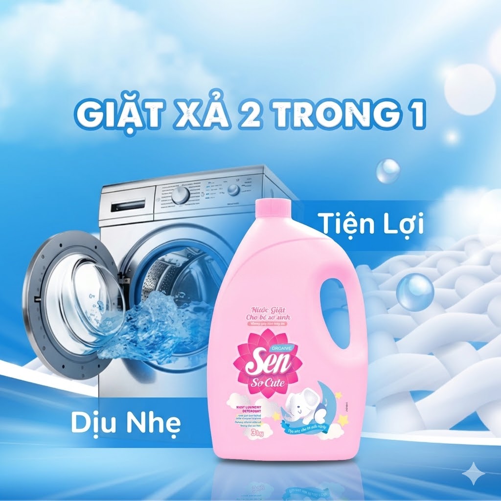 Nước Giặt Cho Bé Sơ Sinh Sen 