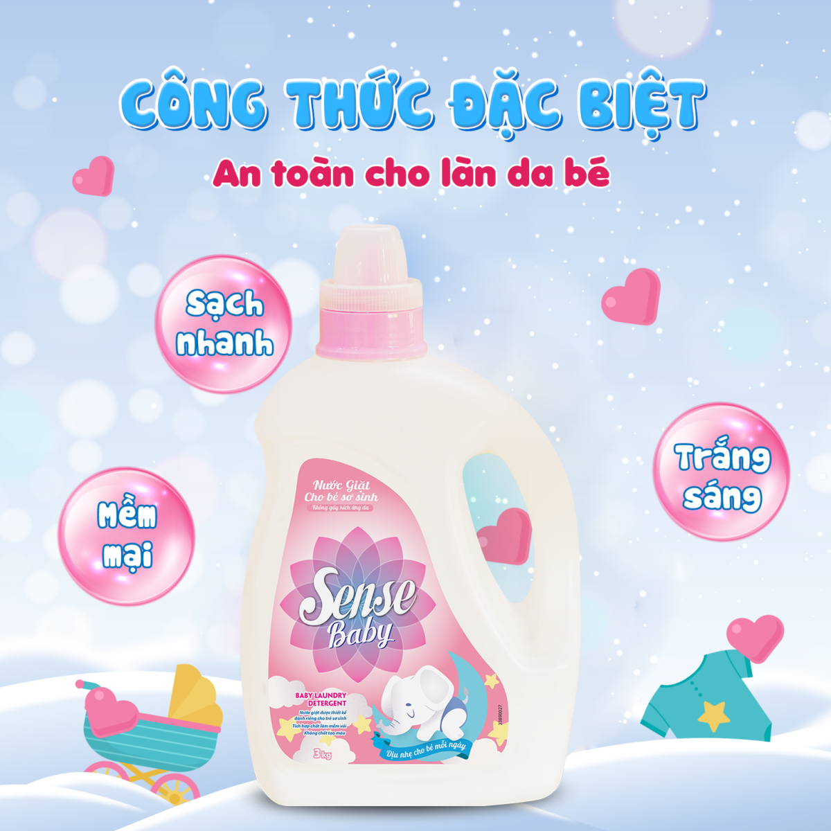 nước giặt xả Sense Baby.