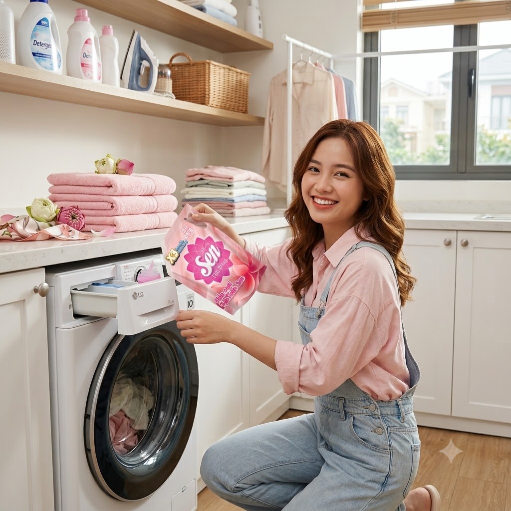 Nước Xả Làm Mềm Vải Sen Dịu Dàng