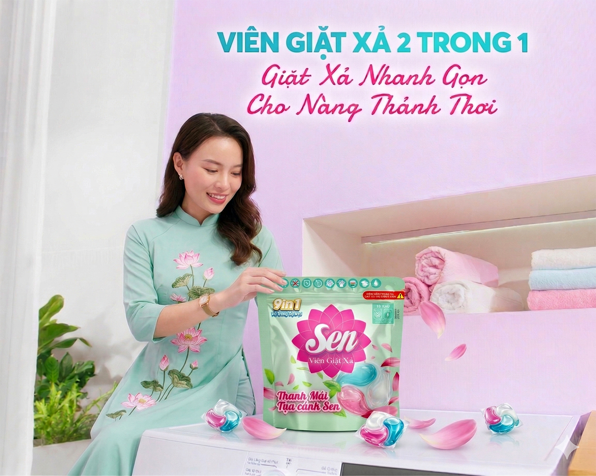 Viên Giặt Xả Sen 9in1 – Giải Pháp Giặt Giũ Hiện Đại, Tiện Lợi Cho Mọi Gia Đình