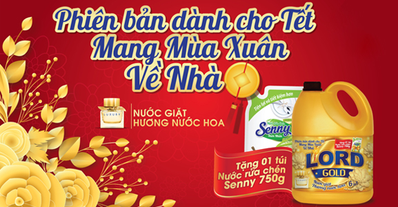 Mua nước giặt hương nước hoa Lord Gold tặng ngay nước rửa chén Senny(SỐ LƯỢNG CÓ HẠN)