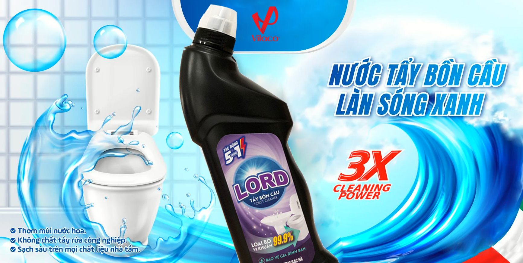 Nước tẩy bồn cầu Lord - Chỉ cần gạt nước, cả tuần sạch thơm