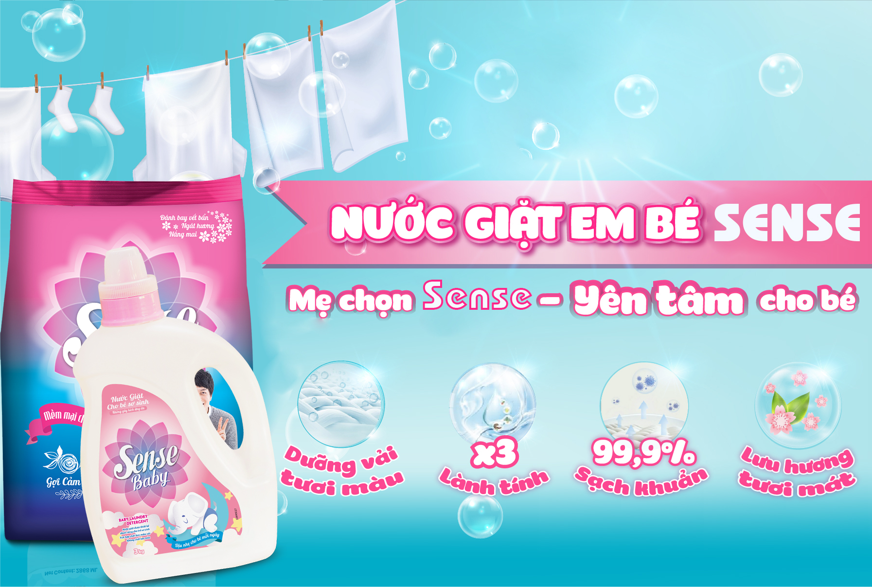 Sense Baby – Dịu Êm Chuẩn Mẹ Chọn, An Toàn Tuyệt Đối Cho Bé