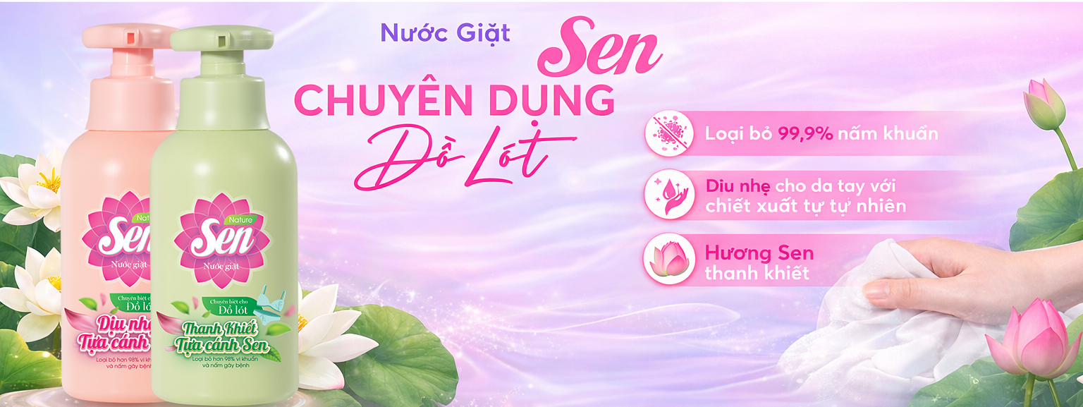 NƯỚC GIẶT ĐỒ LÓT SEN –  AN TOÀN, DỊU NHẸ CHO VÙNG DA NHẠY CẢM