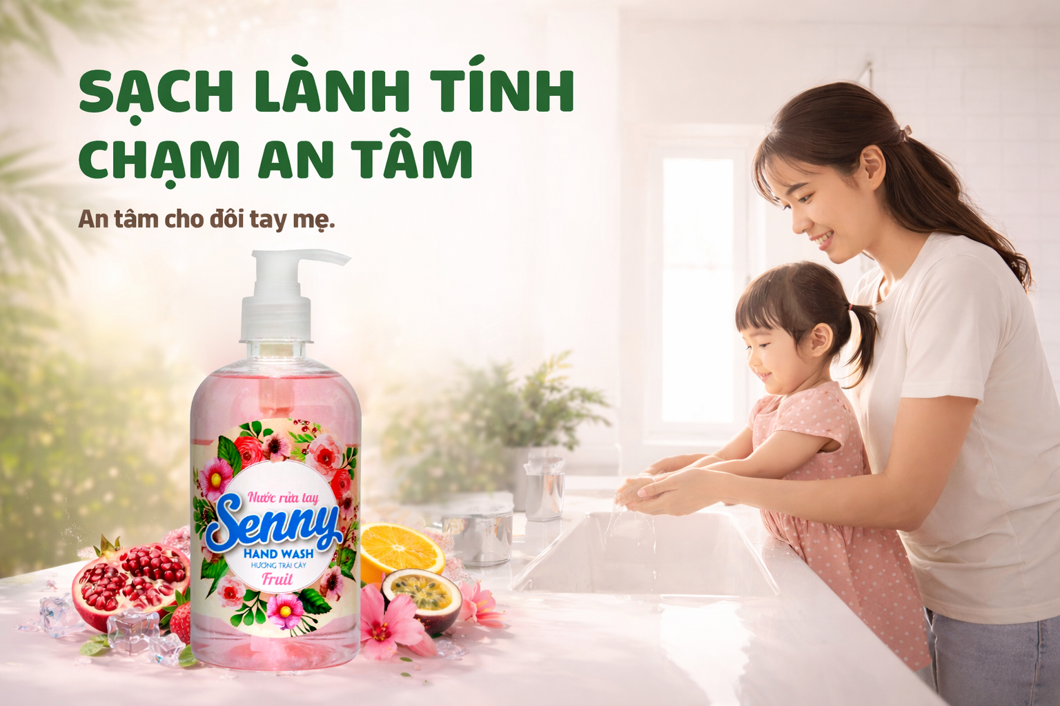 Nước Rửa Tay Senny Hương Trái Cây – Làm Sạch Dịu Nhẹ, Hương Thơm Tươi Mát Cho Cả Gia Đình