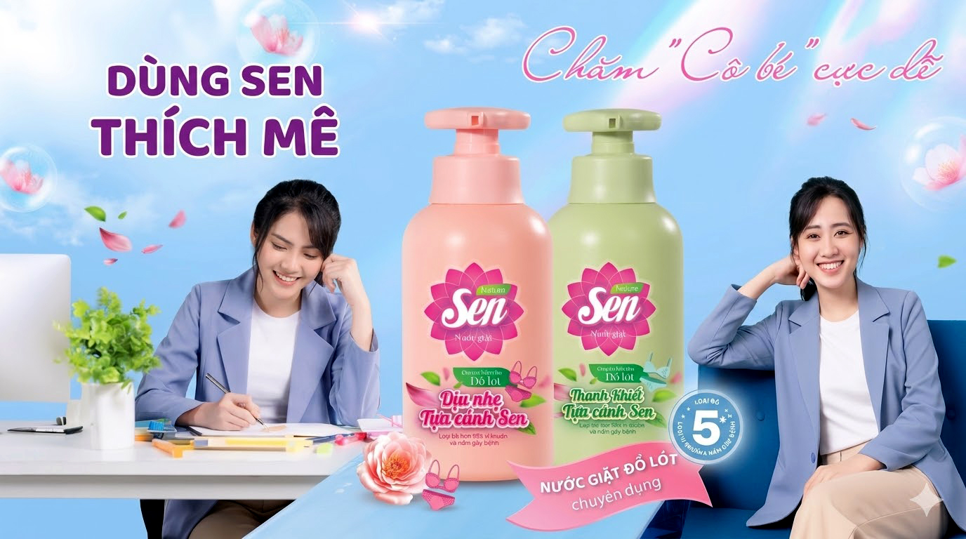 Nước giặt chuyên biệt cho đồ lót Sen – Giải pháp chăm sóc tinh tế cho làn da nhạy cảm