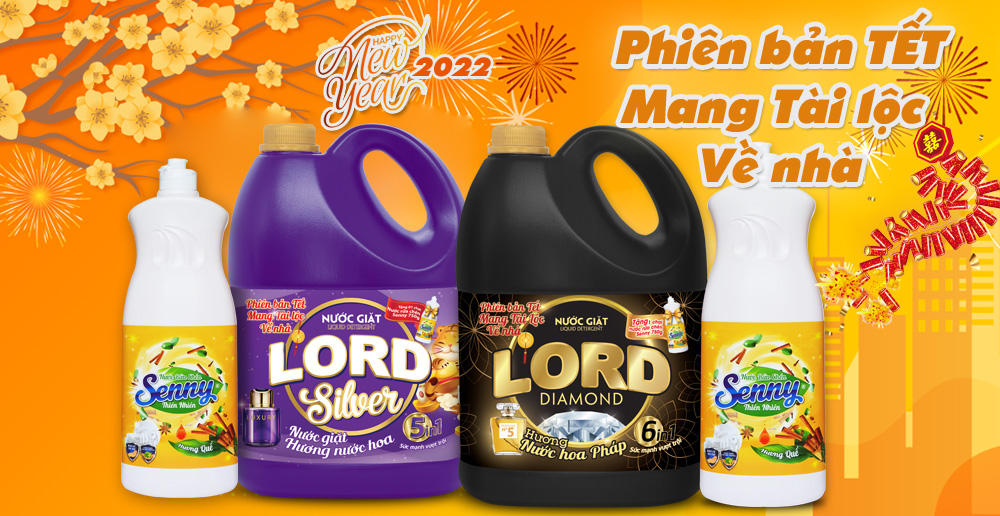 Phiên bản Tết mang tài lộc về nhà: Mua nước giặt Lord - Tặng ngay nước rửa chén Senny