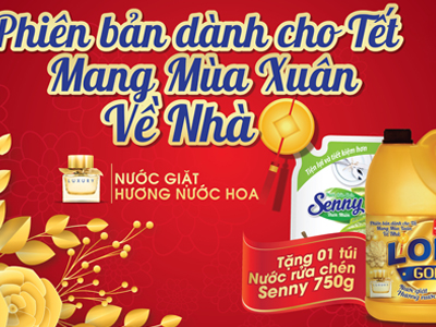 Mua nước giặt hương nước hoa Lord Gold tặng ngay nước rửa chén Senny(SỐ LƯỢNG CÓ HẠN)