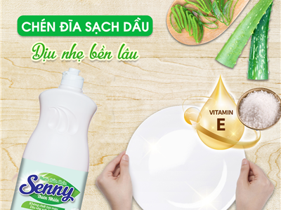 Mát Lành Tự Nhiên – Nước Rửa Chén Senny Với Chiết Xuất Lô Hội & Muối Khoáng