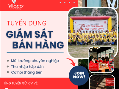 CÔNG TY CỔ PHẦN VILACO TUYỂN DỤNG: GIÁM SÁT BÁN HÀNG