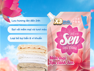 Nước Xả Vải Sen Dịu Dàng – Thơm Lâu, Mềm Vải, Dùng Là Mê
