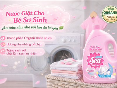 Nước Giặt Cho Bé Sơ Sinh Sen So Cute & Sen Happy – Mẹ Giặt Thêm Chill, Bé Mặc Thêm Yêu