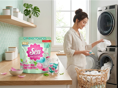 Viên Giặt Xả Sen Thanh Mát Tựa Cánh Sen 30 Viên/Hộp – Tiện Lợi, Sạch Thơm Mỗi Ngày