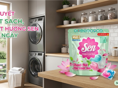 Viên Giặt Xả Sen – Thanh Mát Tựa Cánh Sen, Giải Pháp Giặt Giũ Tinh Tế