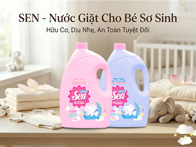 Nước Giặt Cho Bé Sơ Sinh Sen – Dịu Nhẹ Cho Da Bé, Sạch Thơm Từng Sợi Vải