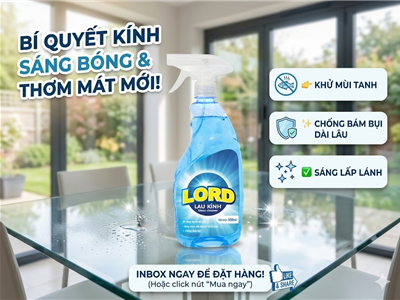 Nước Lau Kính Lord Khử Mùi Tanh Chống Bám Bụi 500ml – Kính Sạch Sáng Bóng, Không Vết Ố